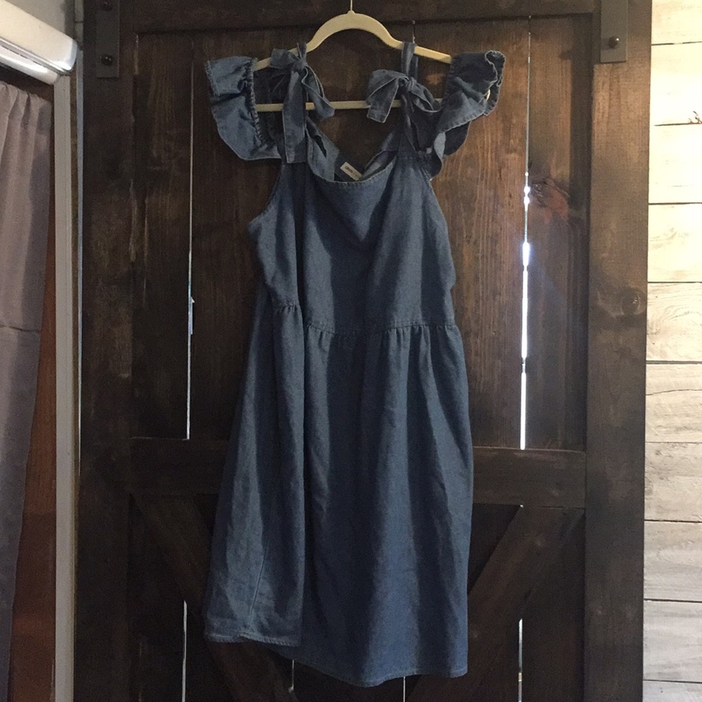 Off the shoulder denim dress